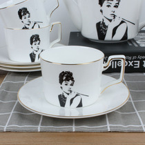 Creative ceramic cup dish home soft clothing sample room personality hexane ceramic cup high-end customizable