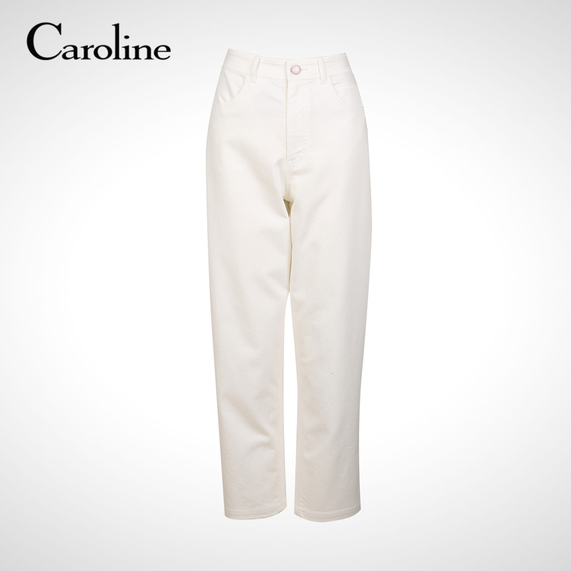 Caroline Mall's Same Style Autumn New White Washed Jeans C644302Z