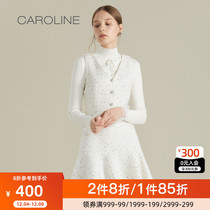 CAROLINE CAROLINE 2021 Autumn Winter New Ruffle Vintage Small Fragrant Dress ECR9DA23