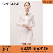 CAROLINE CAROLINE 20 Autumn Winter New Lace Wool Knitted Fishtail Dress ECR9CA80