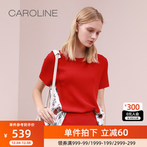 CAROLINE CAROLINE 2021 autumn and winter shopping mall with round neck thread stitching knitwear L6001202