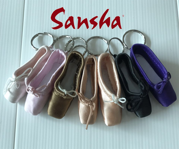 sansha Sansha Artisanal Ballet Dancer Dance Foot Spike Shoes Key Button Mini Shoe Pendant