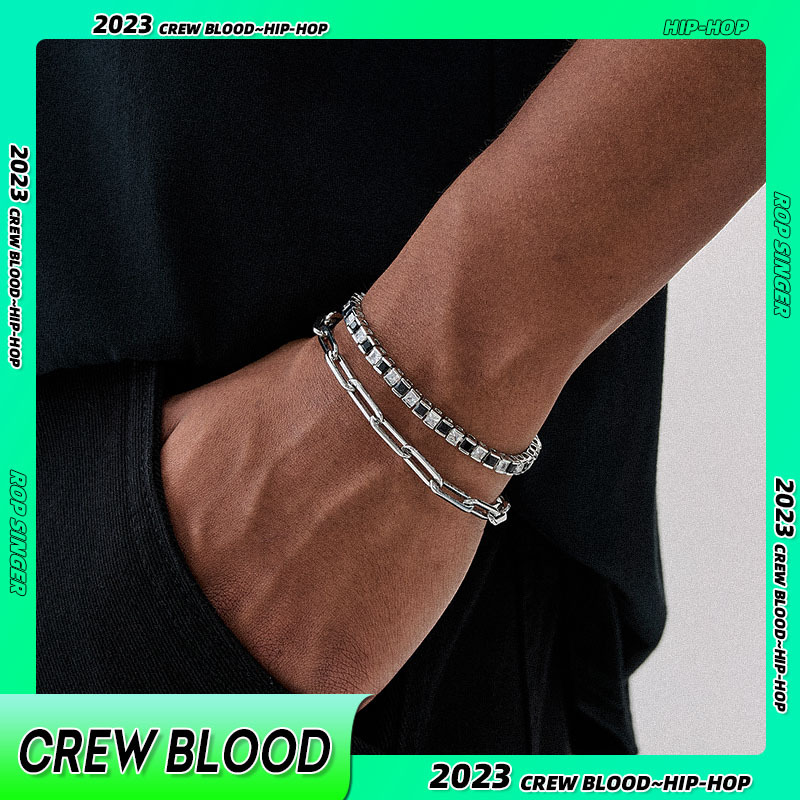 Crew European and American Niche Black Gold Full Diamond Zircon Layered Tennis Bracelet, Fashionable and Versatile, Gift for Boyfriend