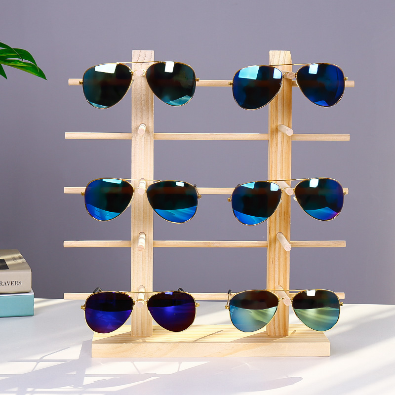 Solid Wood myopia glasses frame eyes display stand original pine wood wooden sun glasses display stand