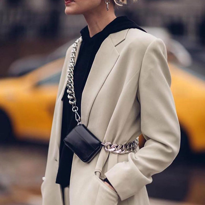 In Stock New Style Thick Chain Crossbody Bag Mini Bag Coin Purse Fashion Small Square Bag Women's Runway Bag