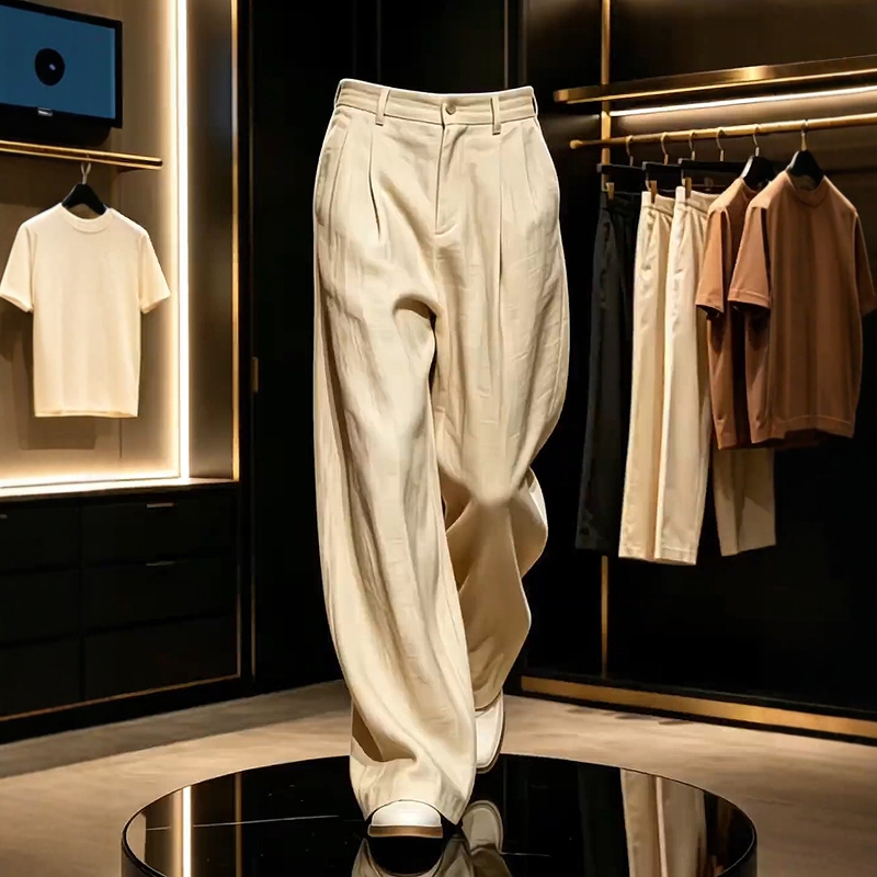 High-End Old Money Style Linen Trousers for Men, Summer Thin 2026 New Breathable Wide-Leg Pants, Men's Casual Trousers