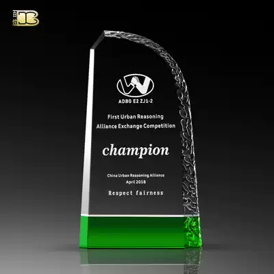 Trophy Crystal custom high-grade iceberg honor creative green medal customized excellent staff team Award commemoration