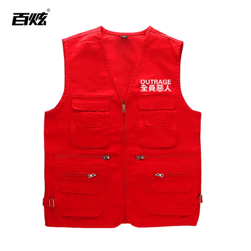 Chống đen độc ác áo vest cotton nhiều túi áo vest đường phố chống tham nhũng vest chụp ảnh chính thức áo ba lỗ tập gym