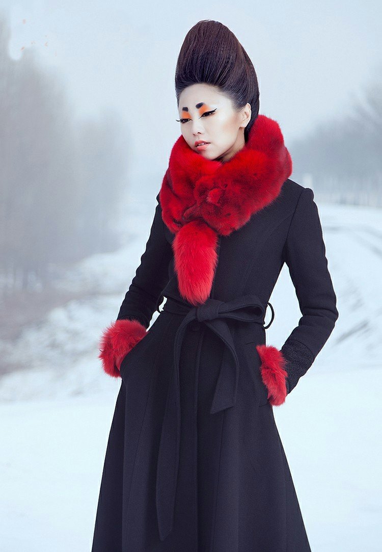 Mùa thu và mùa đông nữ Áo len retro châu Âu và Mỹ Áo khoác siêu dài Áo khoác mỏng và áo gió dài Slim mỏng đặc biệt ao khoac nu