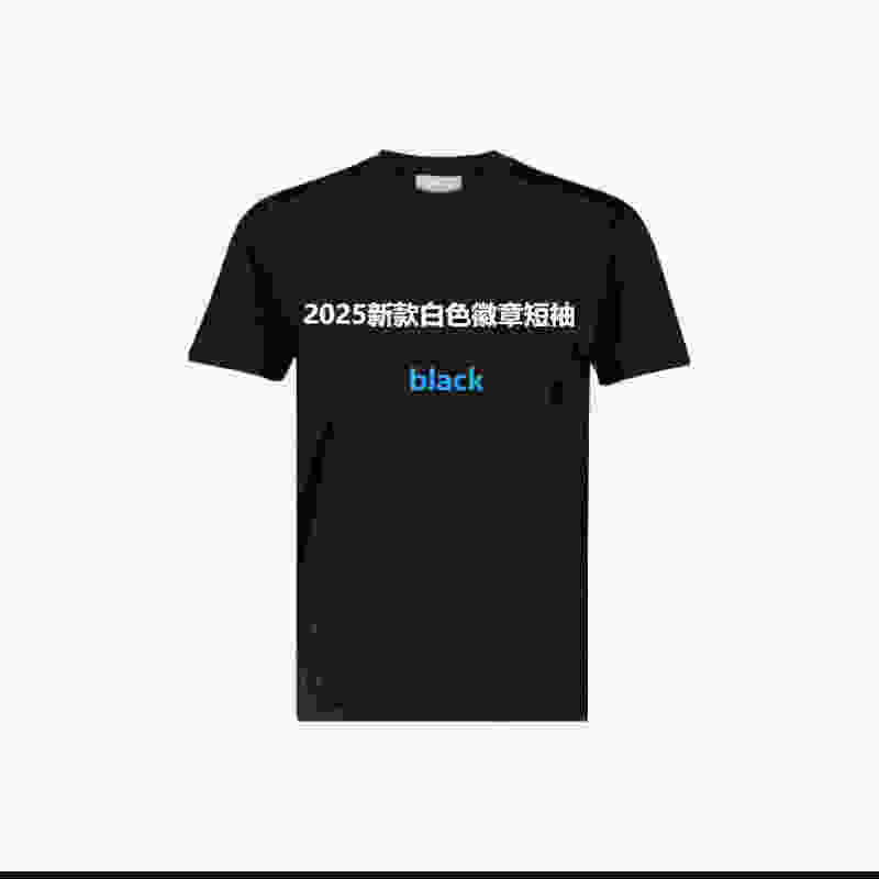 2025 New White Badge Short-Sleeved Shirt