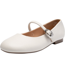 ZHR new Chinese style Mary Jane shoes for women 2024 new summer flat-bottomed national style with skirt soft-soled leather shoes for women