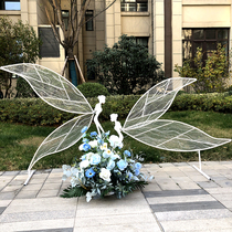 Wedding Props New Road Leading Iron Art Genie Mesh Yarn Butterfly Wings Stage Ceiling Swing window Decorative Arrangement
