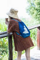 Xishe cloth wax blue dye bundle mouth backpack