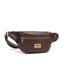 Hong Kong 21 genuine leather cross-body bag mens chest bag versatile shoulder bag mens waist bag casual bag student small backpack