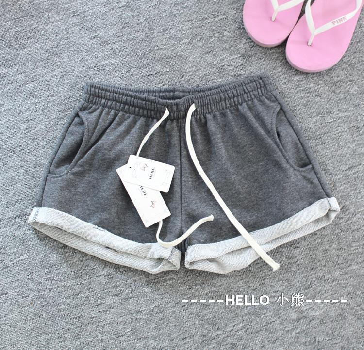 Mùa hè di chuyển lỏng kích thước lớn quần short đồ ngủ phụ nữ quần short bãi biển terry cotton rắn màu nóng quần ngắn ngủ ngắn shop quần áo nam