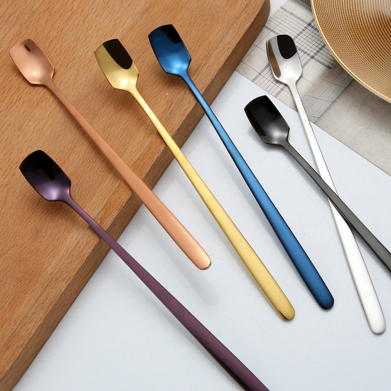 304 stainless steel long handle ice spoon stir spoonful wine bar honey spoon small tablespoon seasoning coffee spoon sweet spoonful spoon