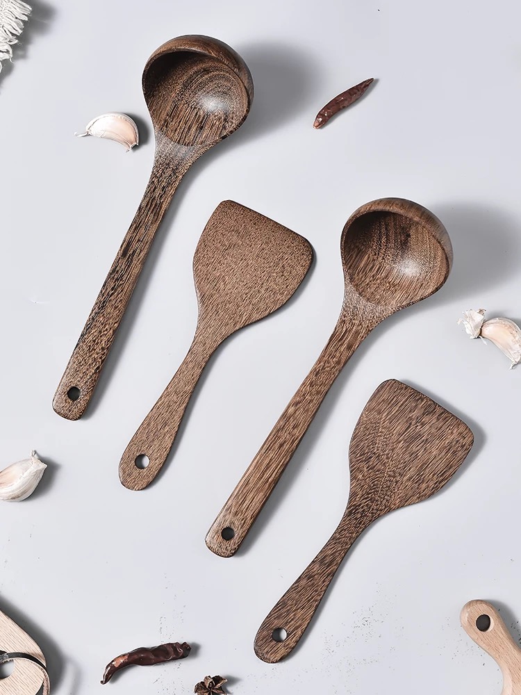 Pan Shovel Chicken Wings Wood Solid Wood Pan Shovel Nonstick Pan Shovel Wood Soup Spoon Wood Spoon Wood Fried Vegetable Spade Kitchen Pan Shovel Suit