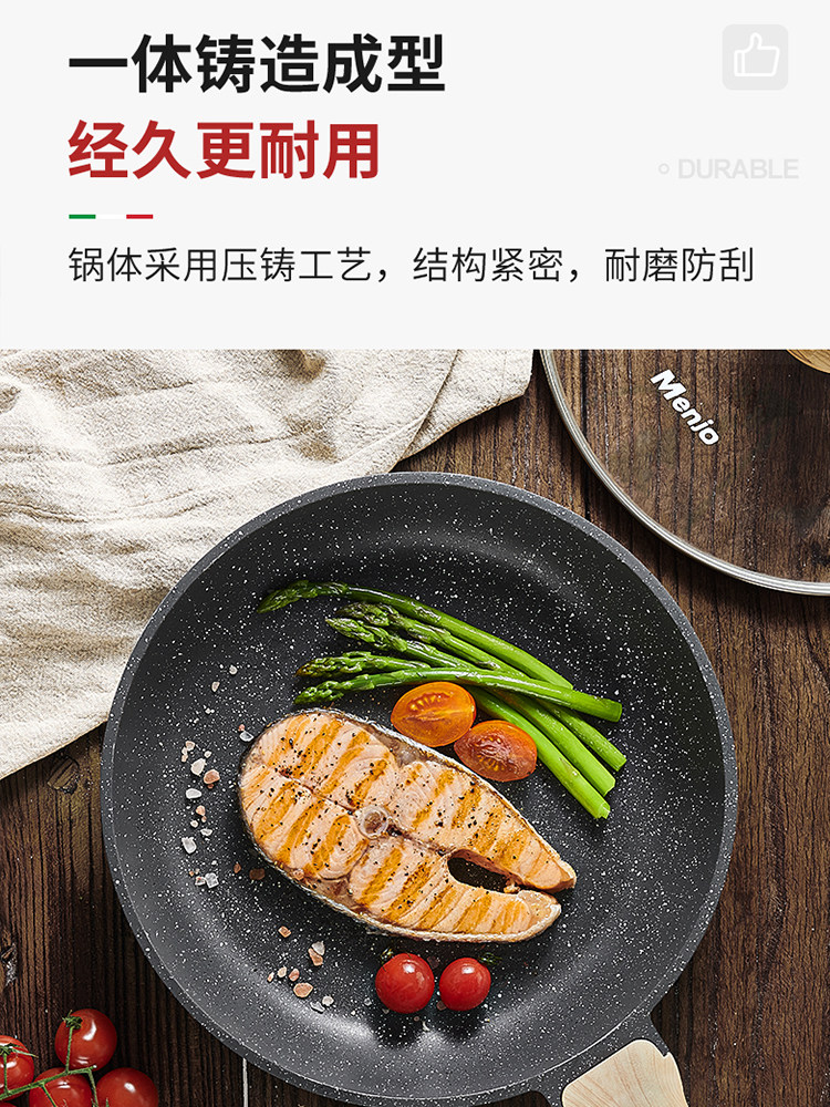 British Mingjue Cookware Set, Complete Set for Home Use, Made of Medical Stone, Non-Stick Frying Pan, Wok, Soup Pot, Three-Piece Set, Suitable for Induction Cooker