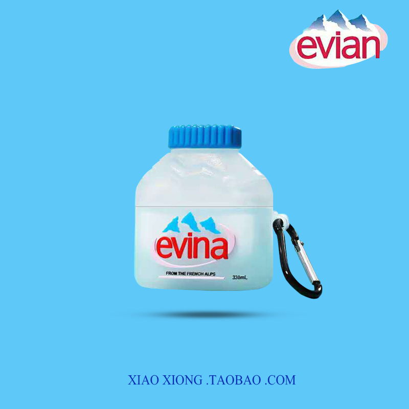 ins creative evian water suitable for apple airpodspro protective sleeve 2 silicone soft shell bluetooth earphone protective box