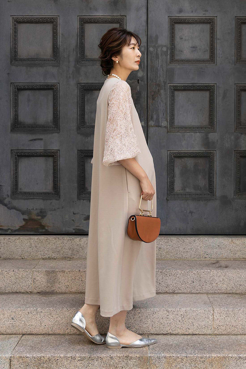 Japan's foreign trade original single autumn style pregnant women large size dress postpartum lace breastfeeding dress elegant reception dress formal