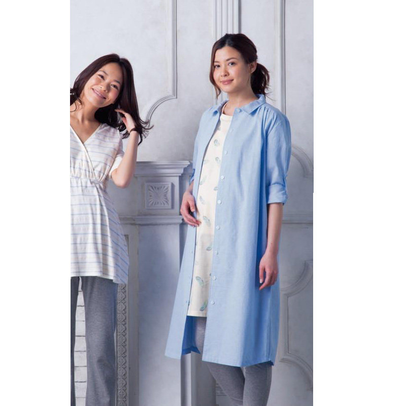 Japan's foreign trade original single summer maternity clothes postpartum breastfeeding dress confinement clothes three-piece pajamas