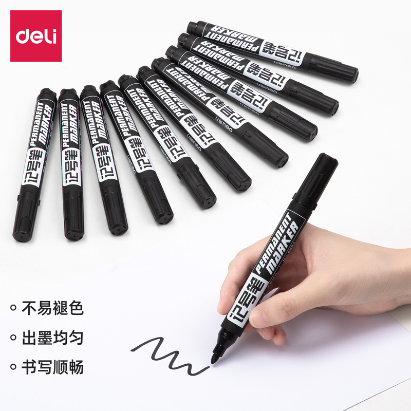 The Lista Mark Pen 6881 Oil Head Logistics Pen Black Blue Rough Warhead CD Pen