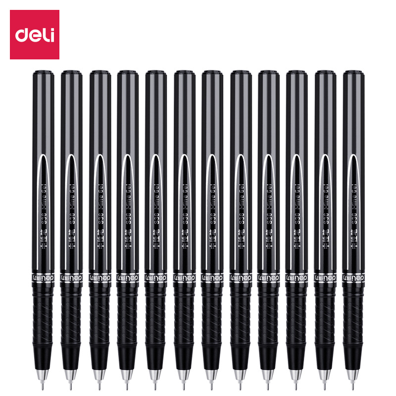 Deli S36 Gel Pen 0 5mm Full Needle Tube (Black) (Support)