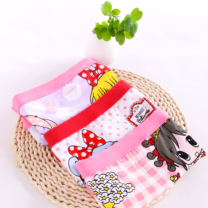 Girls' underwear cotton boxer shorts children's underwear little girl primary school students this year red four corners