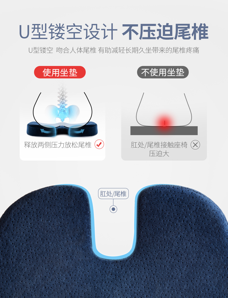 Đệm cao su Jiaao Đệm Một Văn phòng Lumbar Mùa hè Ghế ngồi thoáng khí Đệm đẹp Hông Eo Pad - Ghế đệm / đệm Sofa ghế đệm ngồi
