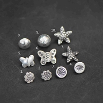 A selfie) by the Thai handmade silver pure silver DIY accessories butterfly seaStar small lettering button button clasp NK01