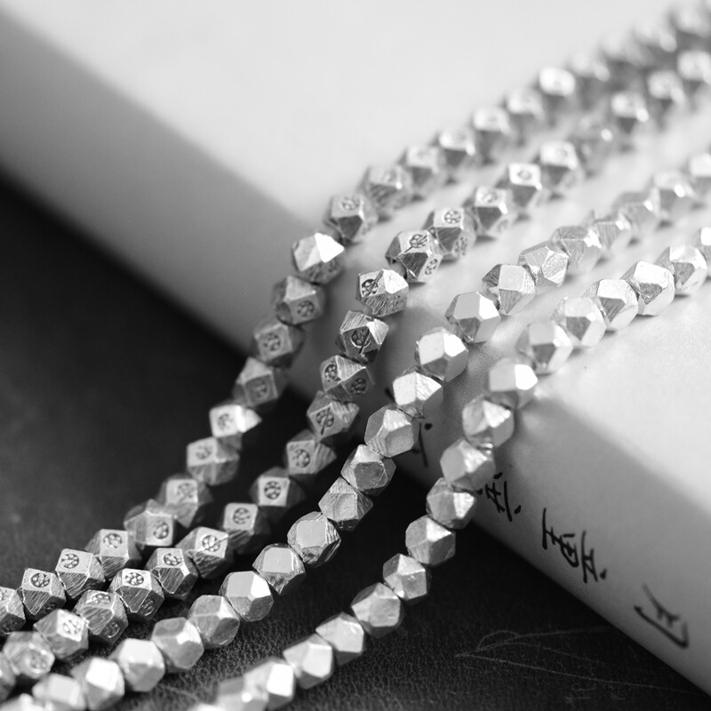 Demon ) Thai hand silver DIY accessories Quartet engraved partition XA01