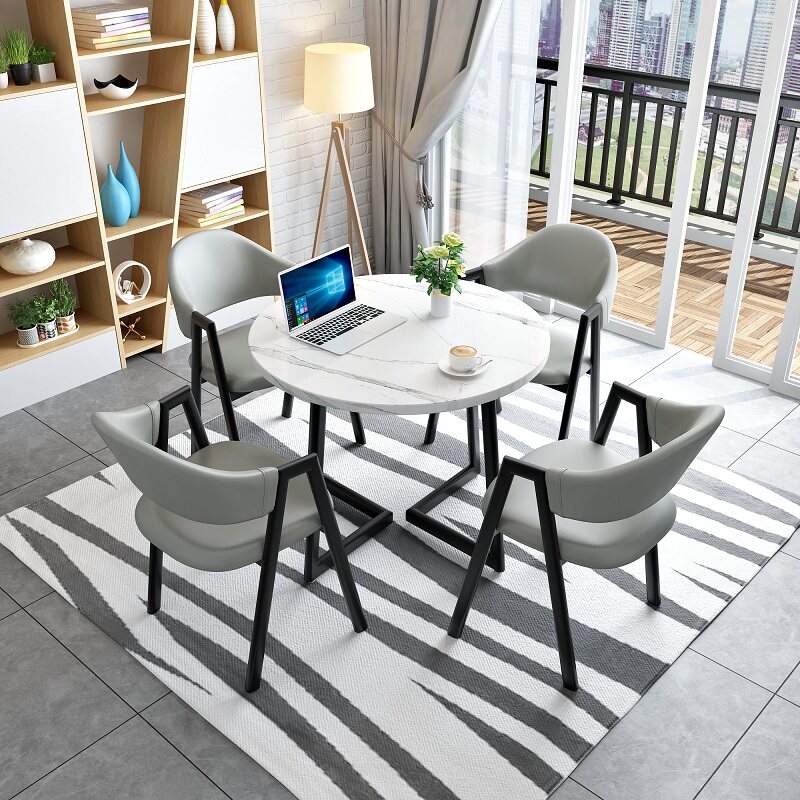 Negotiation table and chair combination reception shop reception leisure table and chair small apartment office rest area small round table dining table