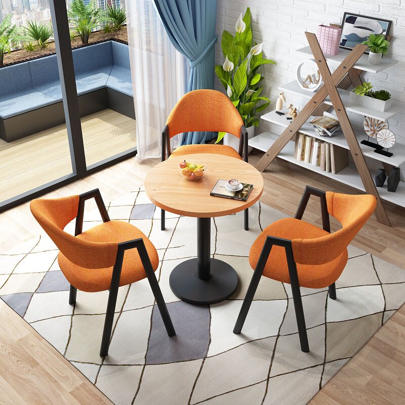 Negotiation reception tables and chairs simple modern reception office milk tea shop coffee shop leisure balcony small round table and chair combination