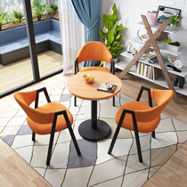 Negotiate reception table and chair simple modern meeting office milk tea shop café leisure balcony small round table and chair combination