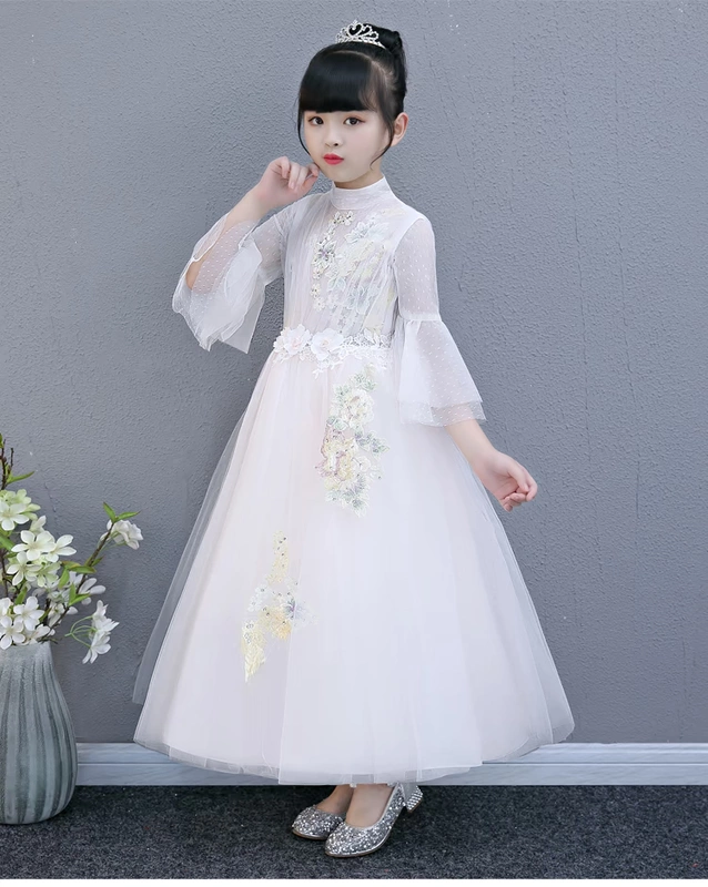 Váy cưới cho bé gái, chủ nhà nhỏ, sàn catwalk cho trẻ em, váy dạ hội, váy công chúa, hoa cô gái, trang phục piano, phụ nữ cao cấp đồ trẻ em