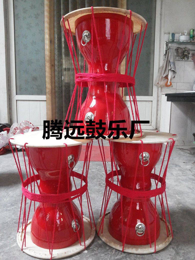 North Korea Adult Long Drum Pull Rope Drum Bull Leather Drum Performance Drum Prop Drum Delivery Drum Stick Cuddling Bag 45 * 35