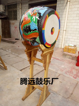  Painted Korean cowhide hanging drum Korean ornamental decoration decorative drum Vertical drum set