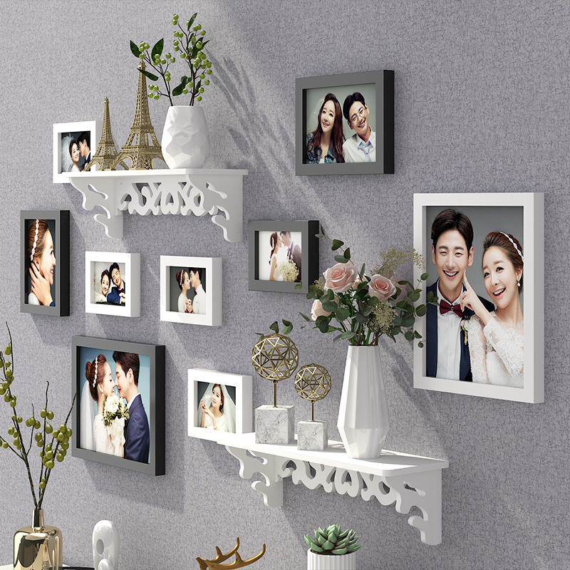 Photo Wall Decoration Creative Personality Free Punch Wash Photo Wall Sticker Living-room Background Wall Wall Wall Photo Frame Hanging Wall Combination