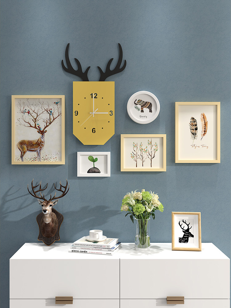 Nordic photo wall decoration Photo frame wall Living room wall Simple modern photo frame Creative personality wall hanging combination