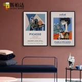 Гостиная декоративная живопись современная тройная картина абстрактная росписная диван Фоны стены живопись американская легкая роскошная висящая черная вертикальная версия