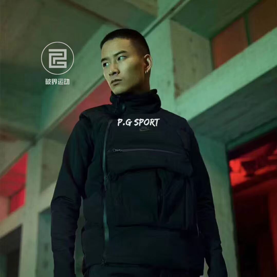 Áo nịt nam Nike NIKE NSW có chức năng khóa kéo nhiều túi áo khoác xuống 928910-010 - Áo thể thao áo phao sát nách nam