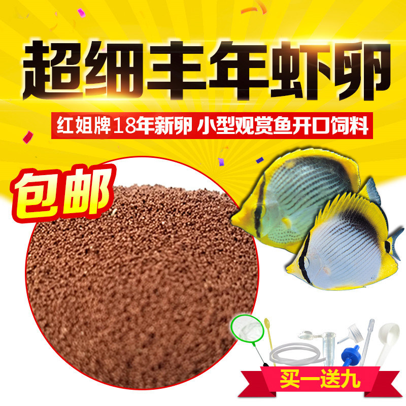 Fine eggs Red sister brand new eggs can hatch rich shrimp eggs Brine eggs Swallow fish Betta colorful seedlings Jellyfish Peacock feed