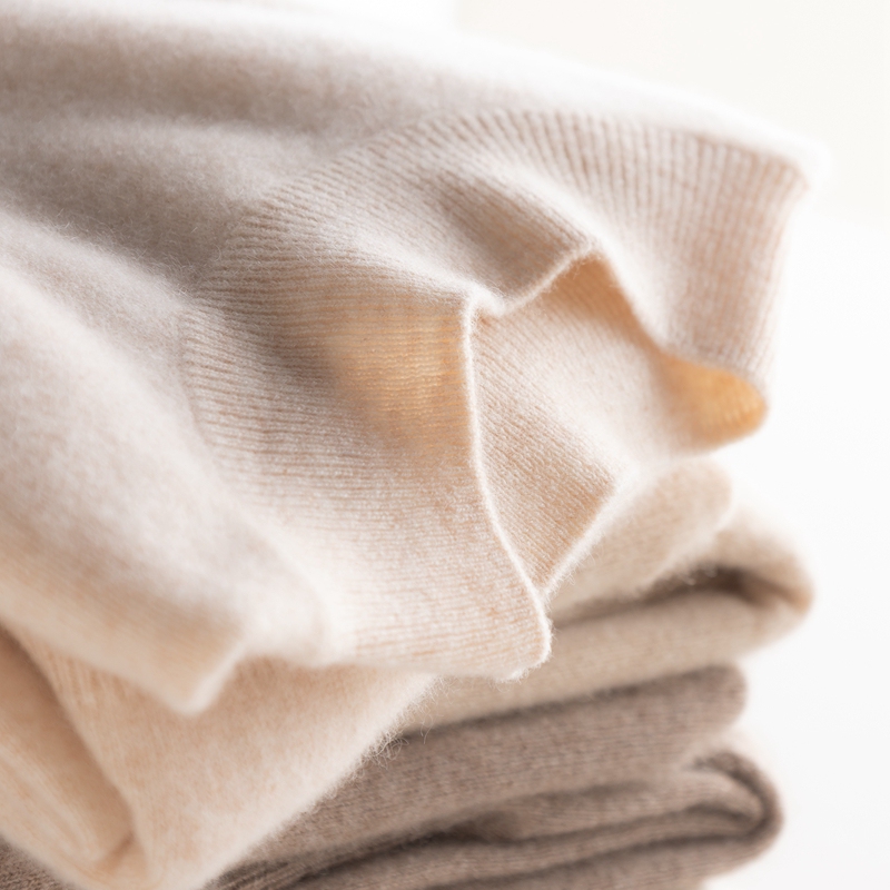 Original Color A-Grade 100% Pure Cashmere Basic Full Cashmere Half-Turtleneck Knitwear Warm Long-Sleeve Sweater for Women