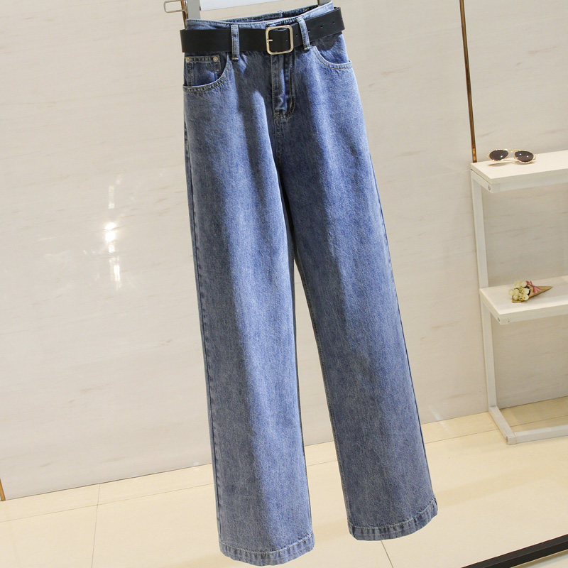 Fashion 100 Hitchhiking Jeans Women Loose 2020 Fall new high waist Han version straight cylinder Straight Cylinder Covety Little