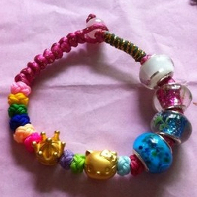 Плетеное ожерелье ручной работы, плетеная подвеска, браслет из красной нити, 2mm, 6 размер, связать своими руками