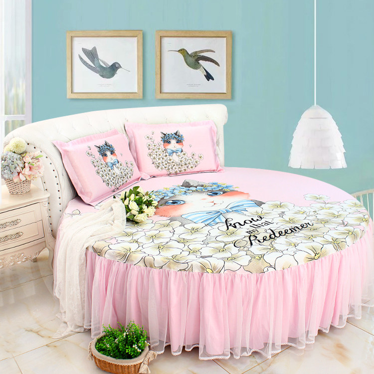 Monet Garden Summer Round Bed Cool Mat Round Air Conditioning Soft Mat Washable Ice Silk Cool Mat Single Double Mat 2 m