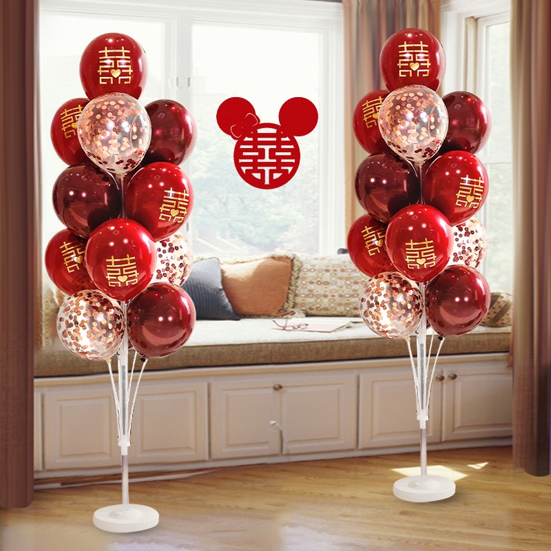 Wedding premises floating balloon decorated with wedding wedding new housewedding placing supplies stent road cited by the pillar table