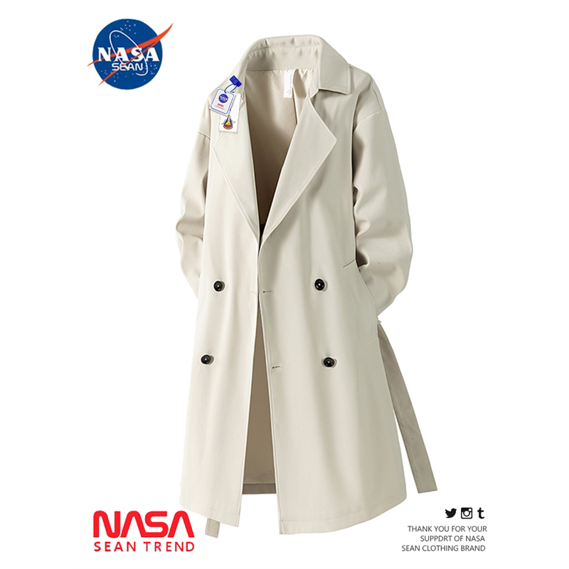 NASA联名双排扣中长款风衣外套,男士2025新款秋季休闲长款过膝大衣,太空科技加持,时尚与实用兼备!-风衣-淘宝好物网