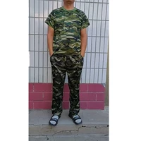 Зеленые ножницы короткие рукава+зеленые черные цветы прямые брюки