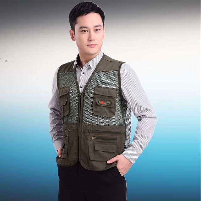 Xia Bo ກາງເກງການຖ່າຍຮູບອາຍຸກາງແລະຜູ້ສູງອາຍຸ vest ຂະຫນາດໃຫຍ່ຫຼາຍກະເປົ໋ານອກ leisure ຕາຫນ່າງການຫາປາ vest ຜູ້ຊາຍ vest